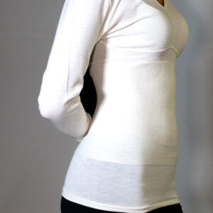 Maglia donna manica lunga con cintura incorporata