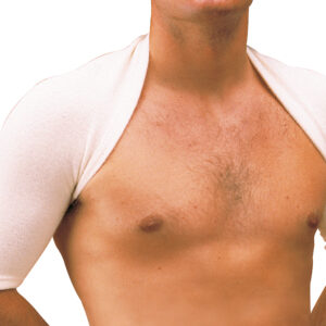 Coprispalle anatomico in lana merino e angora colore bianco