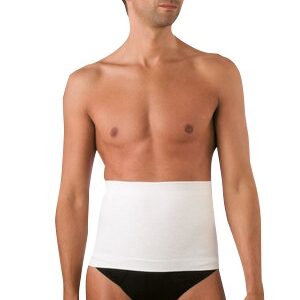 Termocintura tubolare lana merino colore bianco h 31 cm