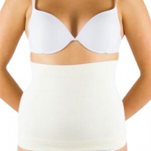 Termocintura tubolare lana merino e angora colore bianco h 27 cm